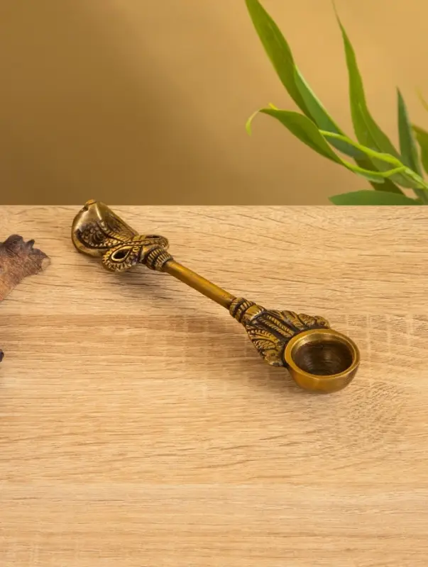 Подставка под благовония "Ложка мира" латунь 15,5 см