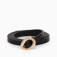 Ремень жен 01-01-01-07, Июнь2514, 1*0,3*110 см, без винта, пряж золото, затяж, черный