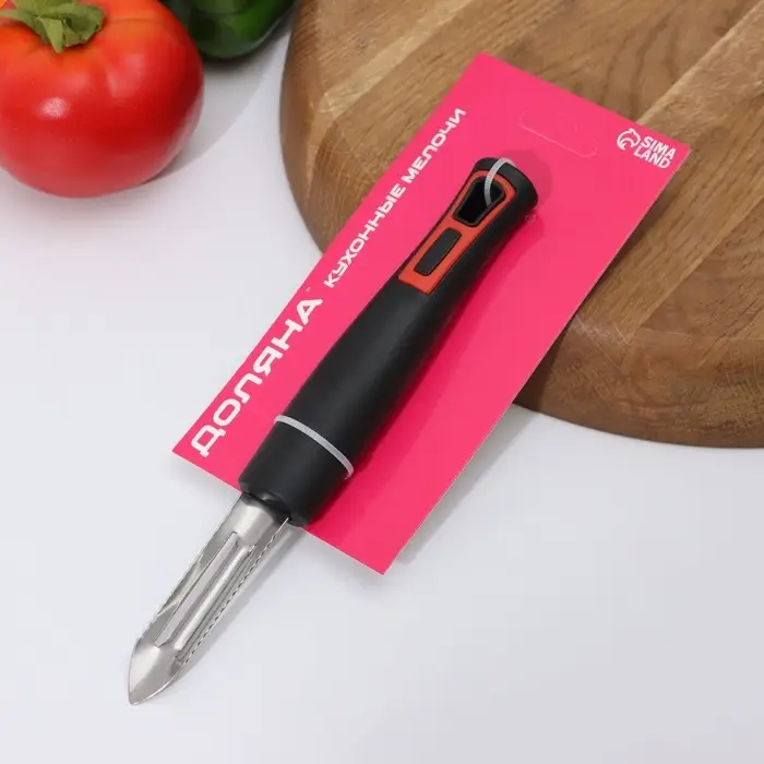 Овощечистка вертикальная Доляна &laquo;Чили&raquo;, 18,5 см, цвет чёрный