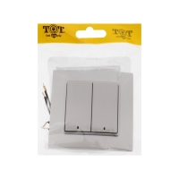 Выключатель TOT Elegant, 10 А, 2 кл., с подсветкой, скрытый, серебристый Выключатель TOT Elegant, 10 А, 2 кл., с подсветкой, скрытый, серебристый