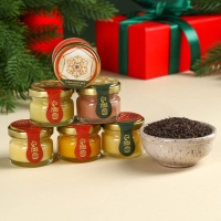 Подарочный набор &laquo;С новым годом!&raquo;: чай чёрный с мятой 50 г., крем-мёд 180 г (6 шт. x 30 г).