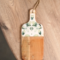 Доска разделочная прямоугольная "Листья" дерево манго 41х18 см