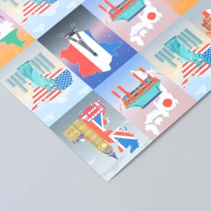 Бумага для скрапбукинга двусторонняя "Путешествия" плотность 180 гр 30,5х32 см