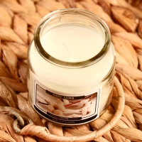 Свеча в банке "Цветок хлопок" 82 гр 6х9х9 см