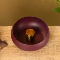 Подсвечник на 1 свечу на магнитах "Баклажан" 11х11х4 см