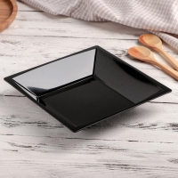 Тарелка пластиковая одноразовая, 17,2&times;17,2 см, квадратная, глубокая, МИКС