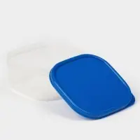 Контейнер квадратный Доляна, пищевой, 400 мл, цвет синий