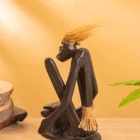 Сувенир "Абориген кузнец" дерево, 14х12х20 см