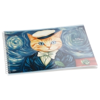 Альбом для рисования А4, 40 листов на гребне &laquo;Ван Кот&raquo;, блок офсет 100 г/м&sup2;, МИКС