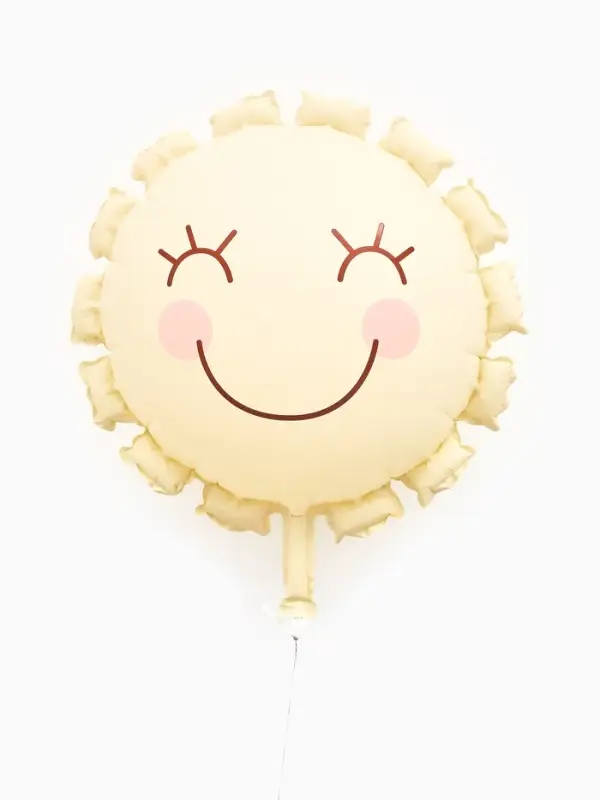 Воздушный шар фольгированный 22" "Солнышко" цвет кремовый
