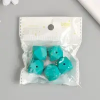 Бусина силикон "Многогранник" морская лагуна d=1,7 см