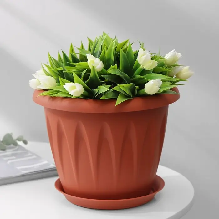 Горшок с поддоном &laquo;Алиция&raquo;, 2,6 л, цвет терракотовый