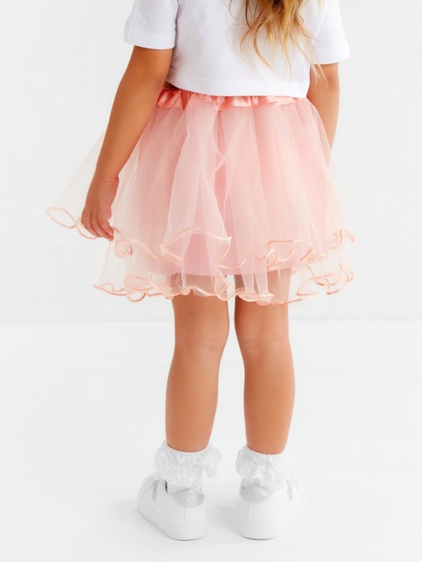 Юбка сетка детская KAFTAN, пудровый, размер 28