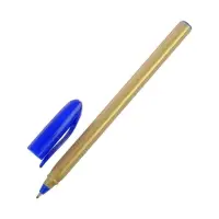 Ручка шариковая, 1.0 мм, стержень синий, корпус треугольный золотой