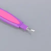 Пилка-триммер металлическая для ногтей, прорезиненная ручка, с защитным колпачком, 19 см, МИКС