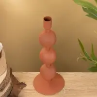 Подсвечник на 1 свечу текстурный "Терракотовый" с 3 сферами 10х10х25 см