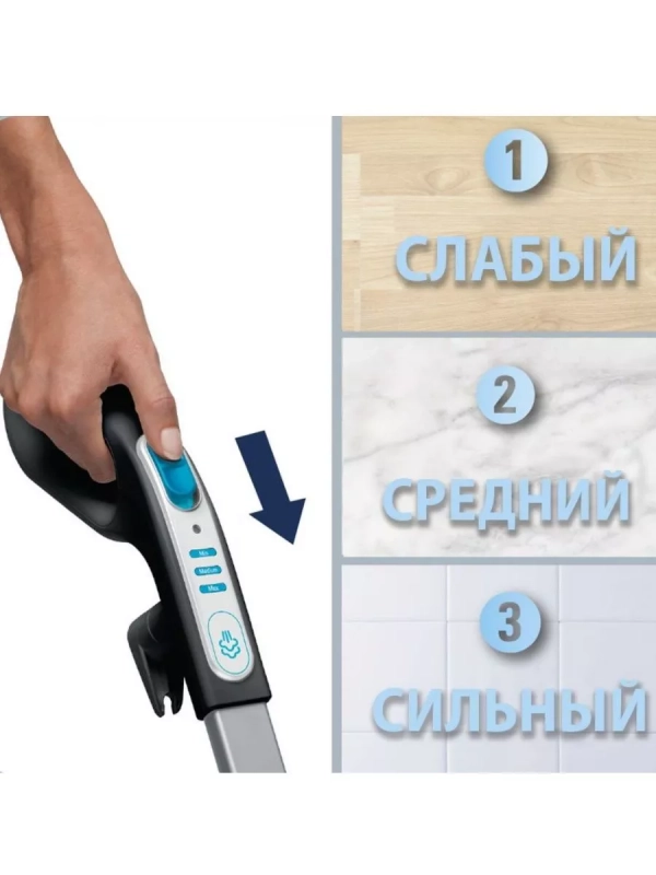 Паровая швабра Steam Power VP6555RH, 1200 Вт, черная Паровая швабра Steam Power VP6555RH, 1200 Вт, черная