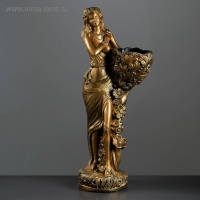 Фигура с кашпо &laquo;Лесная фея&raquo;, 1 л, 36&times;85&times;23 см, гипсовая, цвет бронзовый