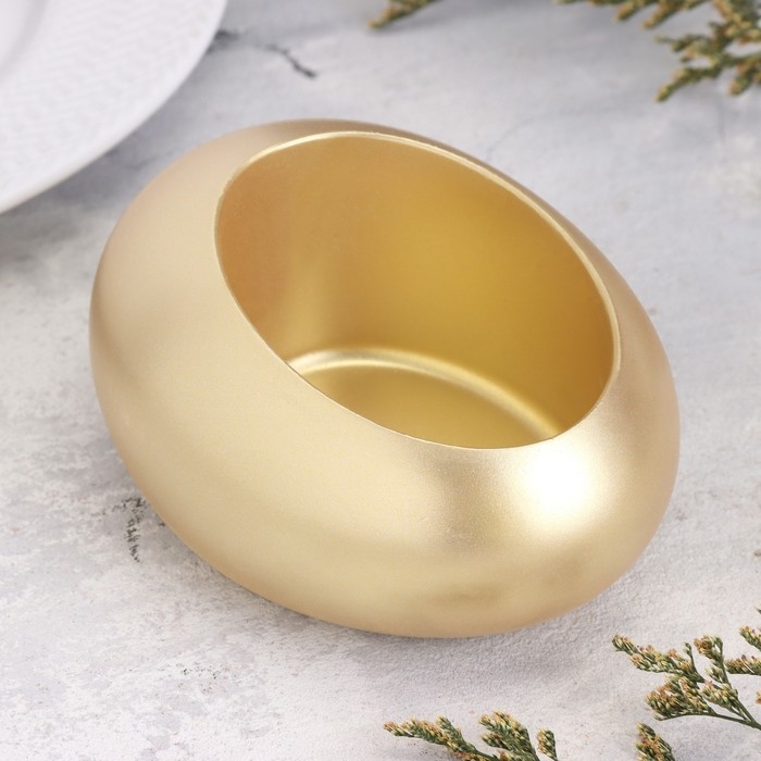 Подсвечник "Капля" из гипса,14,5х10х6,5см,золото