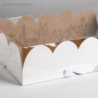 Коробка для печенья, кондитерская упаковка с PVC крышкой, &laquo;Крафт&raquo;, 20 х 30 х 8 см