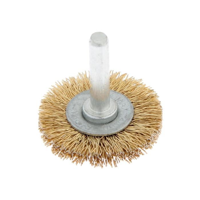 Щетка металлическая для дрели ТУНДРА, со шпилькой, плоская, 40 мм Щетка металлическая для дрели ТУНДРА, со шпилькой, плоская, 40 мм