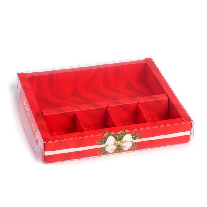 Коробка под 4 конфеты и шоколад с ячейками «Роскошный Новый год» 18 х 15 х 3 см, Новый год Коробка под 4 конфеты и шоколад с ячейками «Роскошный Новый год» 18 х 15 х 3 см, Новый год