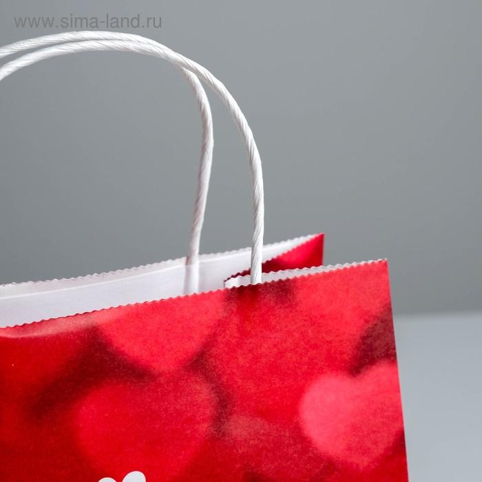 Пакет подарочный крафт, упаковка, &laquo;All you need is love&raquo;, 22 х 25 х 12 см