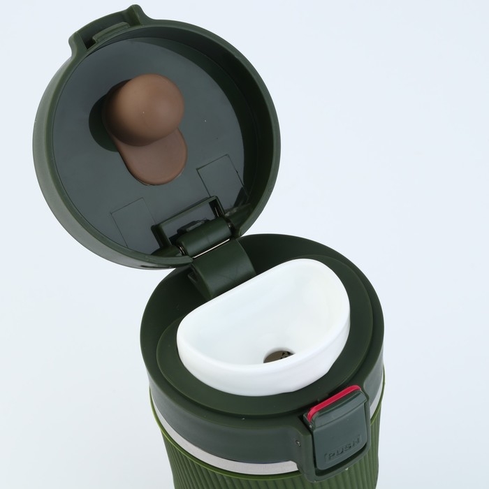 Термостакан с кнопкой MODE FORREST, 380 мл, цвет зеленый, сохраняет тепло 6-8 ч      9455518   10474