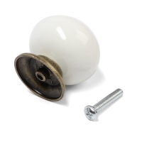 Ручка кнопка DOME Ceramics 003, керамическая, белая Ручка кнопка DOME Ceramics 003, керамическая, белая