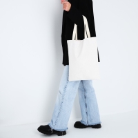 Шопер однотонный, 35 х 0.5 х 40 см, двунитка, без подклада, бежевый Шопер однотонный, 35 х 0.5 х 40 см, двунитка, без подклада, бежевый