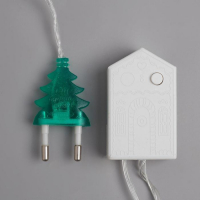 Гирлянда &laquo;Нить&raquo; 4 м с насадками &laquo;Новогодняя сказка&raquo;, IP20, прозрачная нить, 20 LED, свечение мульти, 8 режимов, 220 В