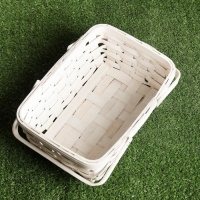 Корзина &laquo;Плетёнка&raquo;, белая, 31,5&times;12&times;25,5 см, шпон