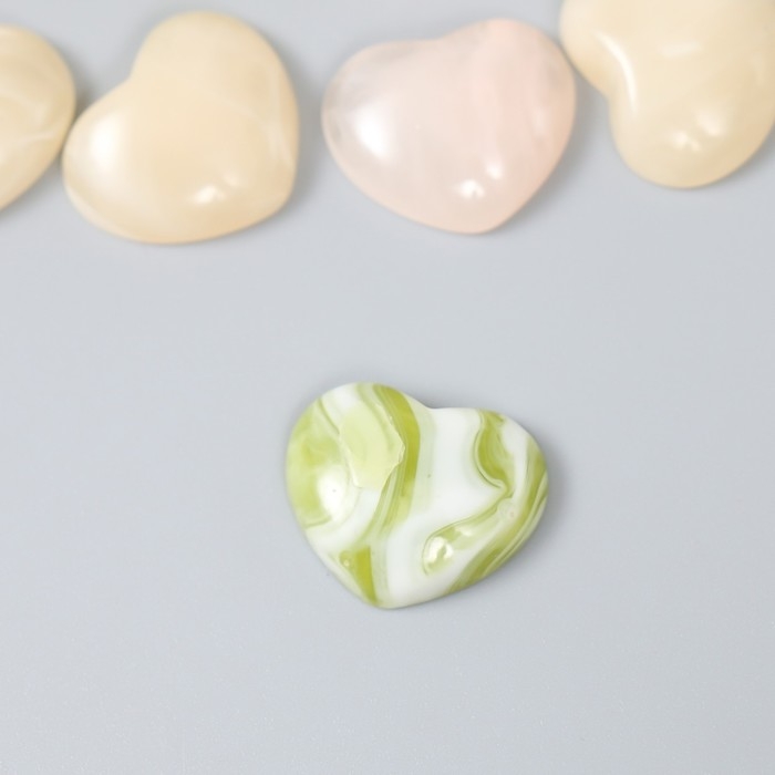 Декор для творчества пластик "Каменные сердечки" набор 10 шт МИКС 2х1,7х0,6 см