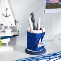 Карандашница "Морской стиль" круглая 10*8,5см , микс