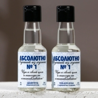 Подарочный набор косметики «Абсолютно лучший», гель для душа и шампунь для волос во флаконах водки, 2 х 90 мл, Новый Год Подарочный набор косметики «Абсолютно лучший», гель для душа и шампунь для волос во флаконах водки, 2 х 90 мл, Новый Год