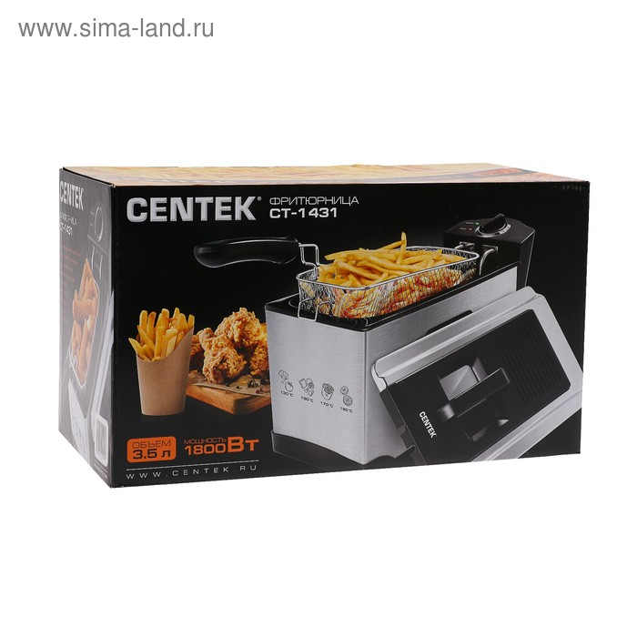 Фритюрница Centek CT-1431, 1800 Вт, 3.5 л, серебристая Фритюрница Centek CT-1431, 1800 Вт, 3.5 л, серебристая