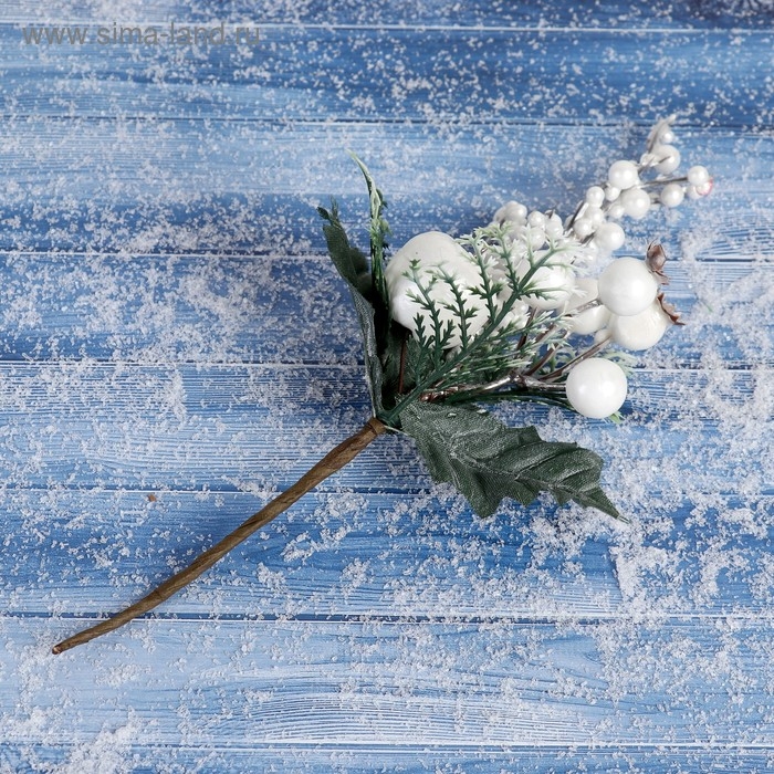 Декор Декор "Зимнее сияние" ягоды листики, 17 см