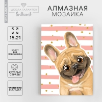 Алмазная мозаика с частичным заполнением на холсте &laquo;Щенок&raquo;, 15 х 21 см