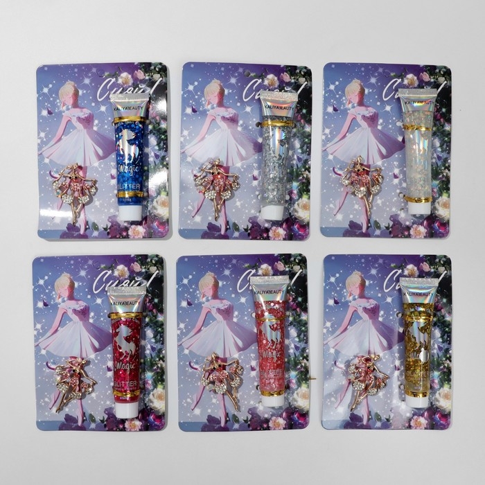 Набор 2 предмета: брошь, глиттер &laquo;Балерина&raquo;, цветной, глиттер - цвет МИКС