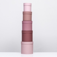 Набор круглых подарочных коробок 5 в 1 &laquo;Кофе с молоком&raquo;, 20 &times; 20 ‒ 14 &times; 14 см