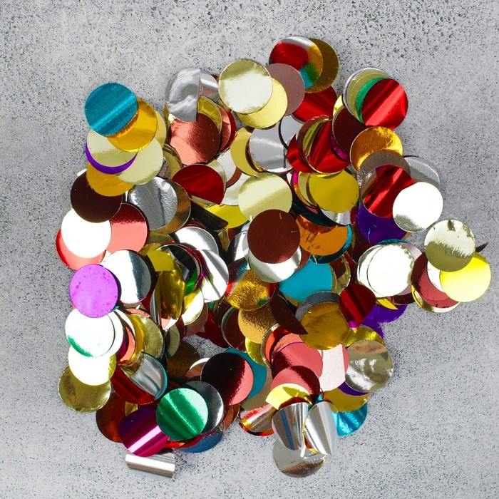 Наполнитель для шара &laquo;Конфетти&raquo;, 1,5 см, фольга, цвет МИКС, 10 г
