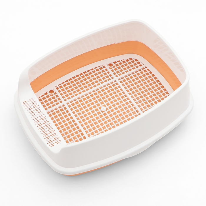 Туалет &laquo;Айша&raquo; S с высоким бортом и сеткой,  45 х 35 х 18,5 см, оранжевый