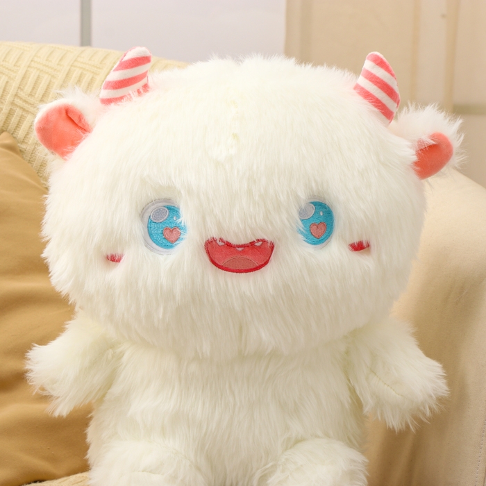 Мягкая игрушка «Монстрик», с рожками, 40 см, цвет белый Мягкая игрушка «Монстрик», с рожками, 40 см, цвет белый