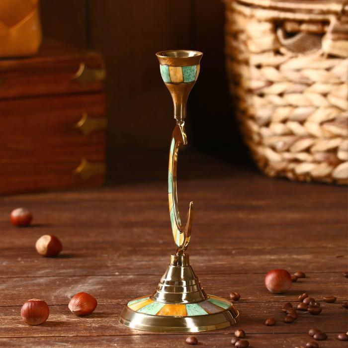 Подсвечник Подсвечник "Месяц" латунь, перламутр 8,5х8,5х19,5 см