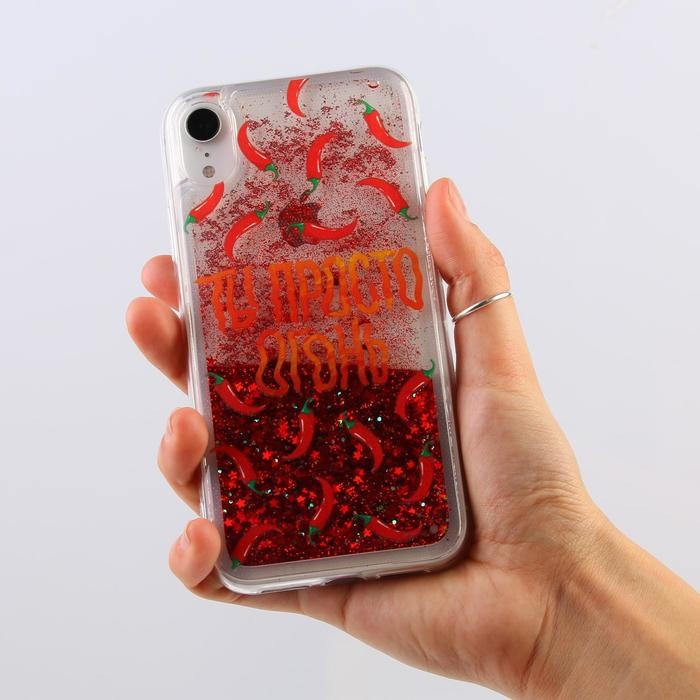 Чехол на телефон iPhone XR с блёстками внутри Pepper, 7,6 &times; 15,1 см