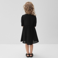 Платье для девочки MINAKU: Cotton collection, цвет чёрный, рост 128 см Платье для девочки MINAKU: Cotton collection, цвет чёрный, рост 128 см