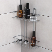 Полка прямоугольная 2-х ярусная, 26.5&times;10.5&times;35 см, цвет хром