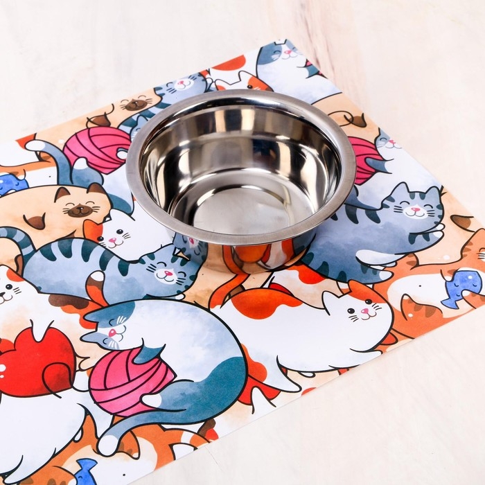 Коврик под миску &laquo;Сытый котик&raquo; 43х28 см