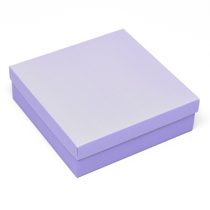 Коробка подарочная складная, упаковка, крышка-дно, сиреневая, 20 х 20 х 6 см