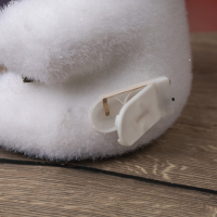 Светодиодная фигура &laquo;Медведь с бантиком&raquo; 12 &times; 20 &times; 7 см, флок, батарейки CR2032х2 (в комплекте), свечение тёплое белое